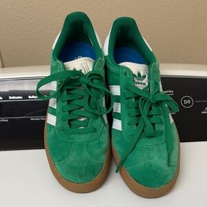Adidas Green and White Gazelle sneakers